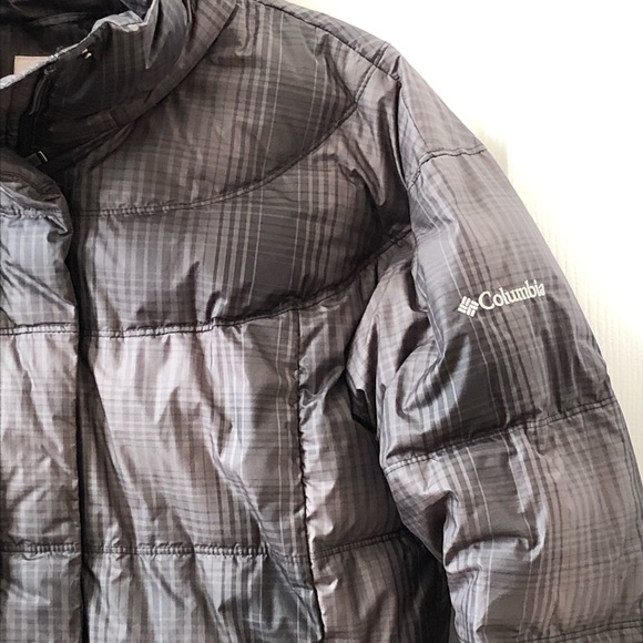 ⭐️ Woman’s Gray Plaid Columbia Omni Shield Down Puffer Coat Jacket Size MEDIUM - Picture 8 of 16